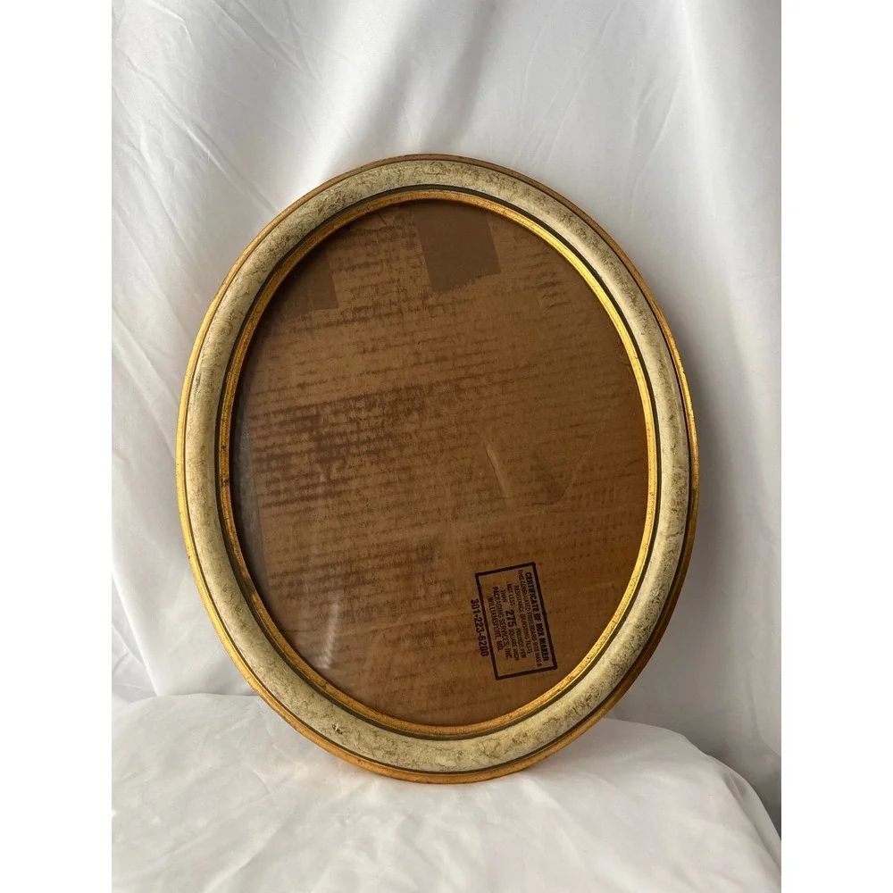 Vintage Frame Oval Gold Tone Bubble Glass Picture Artmaster Studios Wall Decor